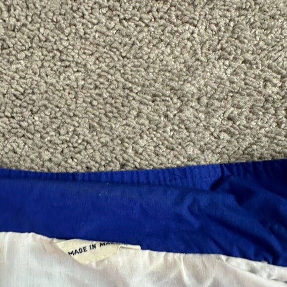 VINTAGE Van Heusen Jacket Mens M Blue White Coloblock Sailing Windbreaker READ - Picture 10 of 15